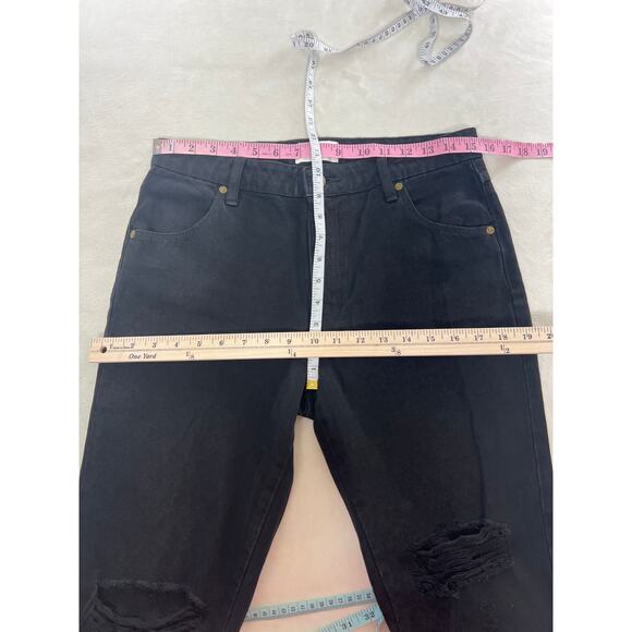Rollas Miller Black Distressed Ankle Skinny Mid rise Non Stretch Fitted Jeans 29 - Picture 8 of 9